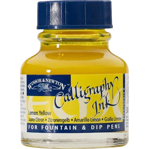 WINSOR & NEWTON : CALLIGRAPHY INK : NON CLOGGING : 30ML : LEMON YELLOW