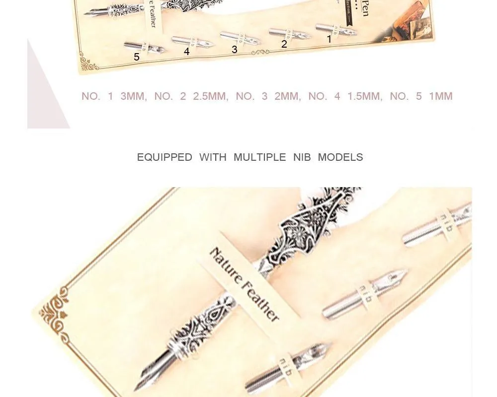 Yellow Goose Retro Feather Calligraphy Dip Quill Pen