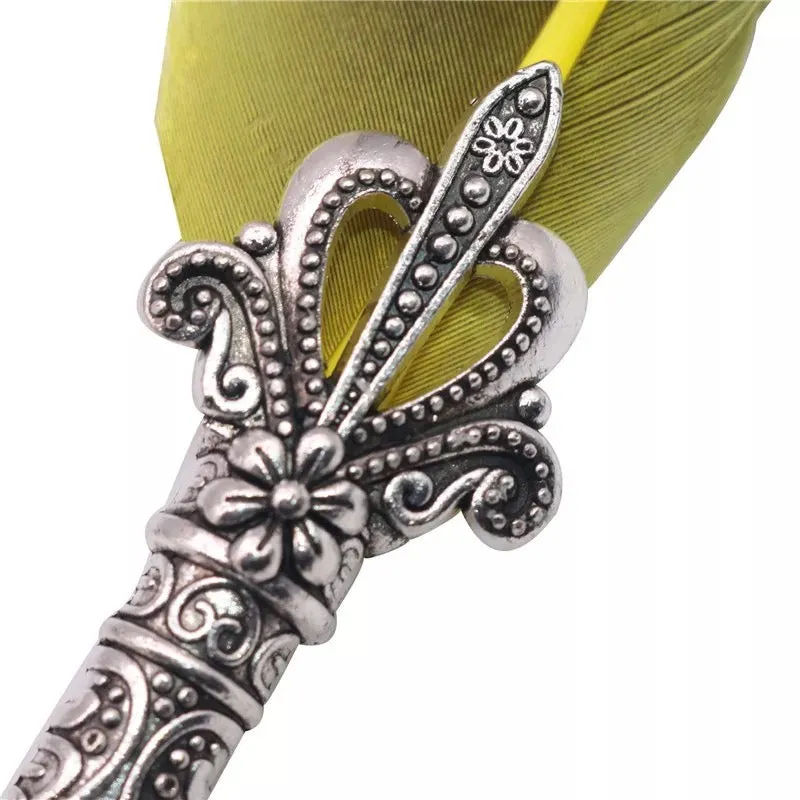 Yellow Goose Retro Feather Calligraphy Dip Quill Pen